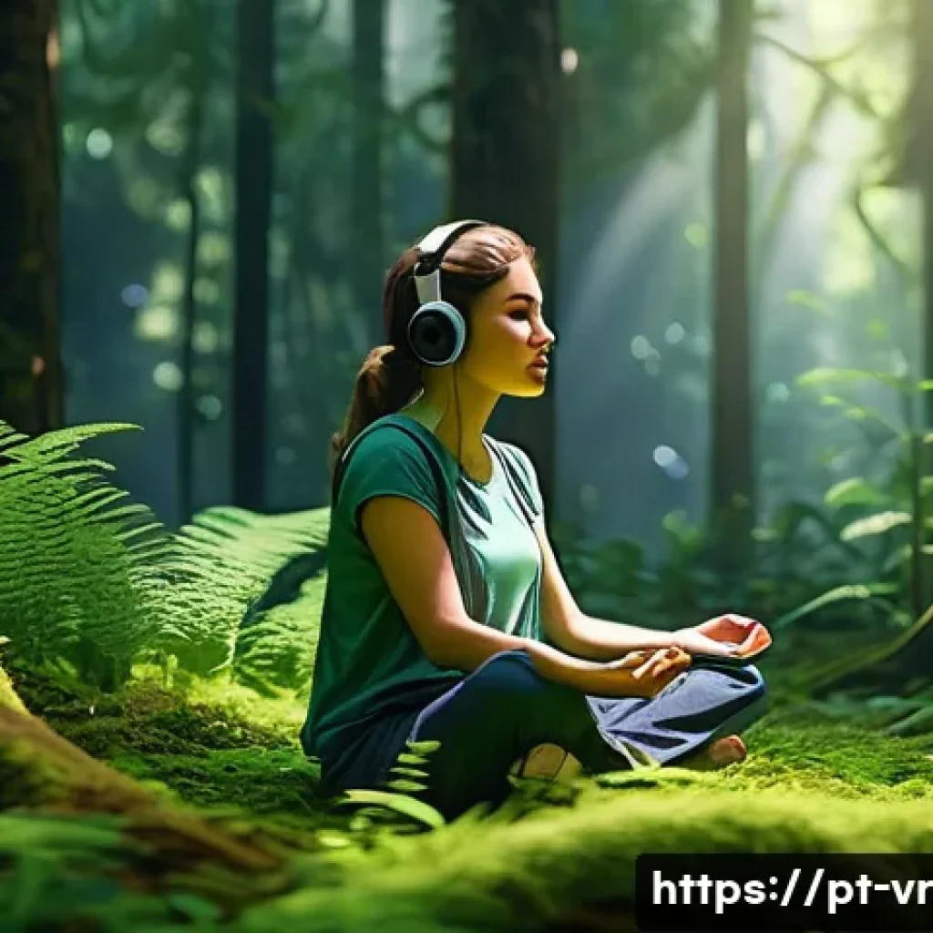 가상현실을 통한 불안장애 치료 방법 - **Prompt 1: Immersive Forest Meditation**
"A person, fully and modestly clothed in comfortable, ...